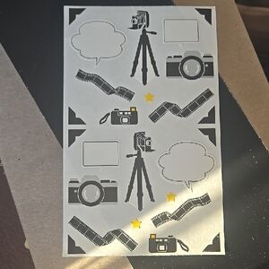 Photography Themed Sticker Sheet Vtg Film Art Crafts